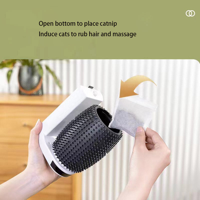 Automatic Corner Cat Massage Brush with Catnip