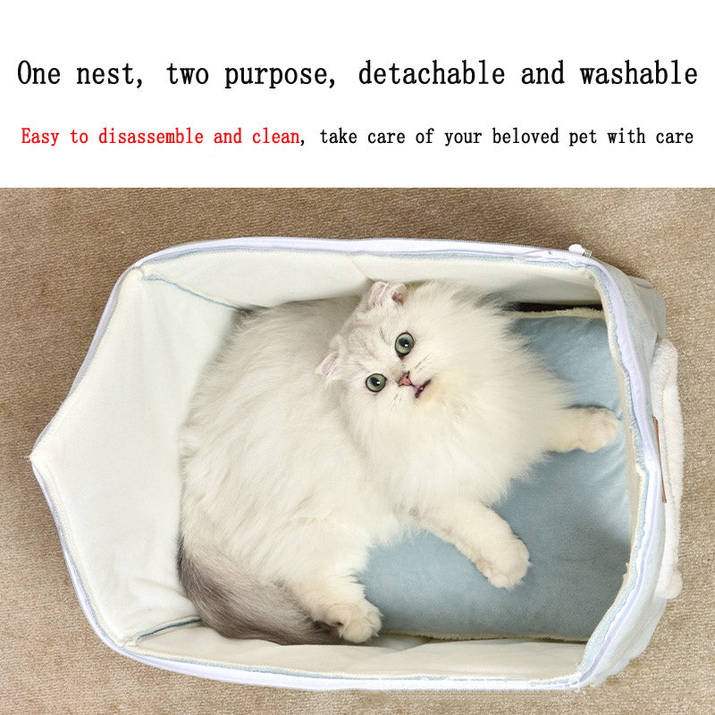 Cozy House-Shaped Pet Bed