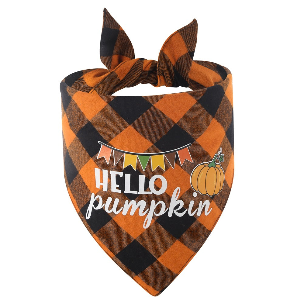 Plaid Thanksgiving Bandana for Pets