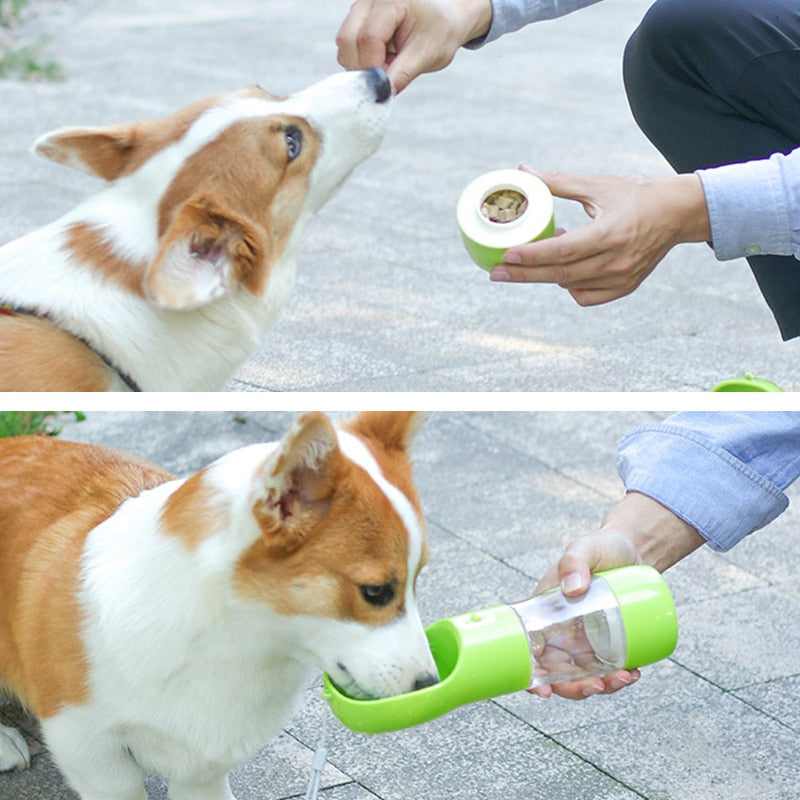 Portable Pet Water Bottle with Bowl - Travel Feeder