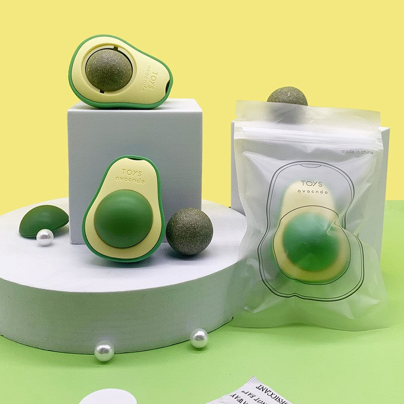 Avocado Catnip Chew Ball - Rotating Dental Toy
