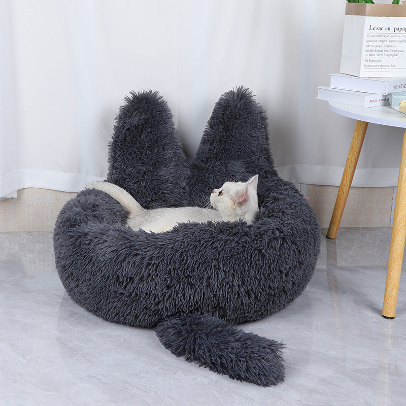 Plush Round Cat &amp; Dog House
