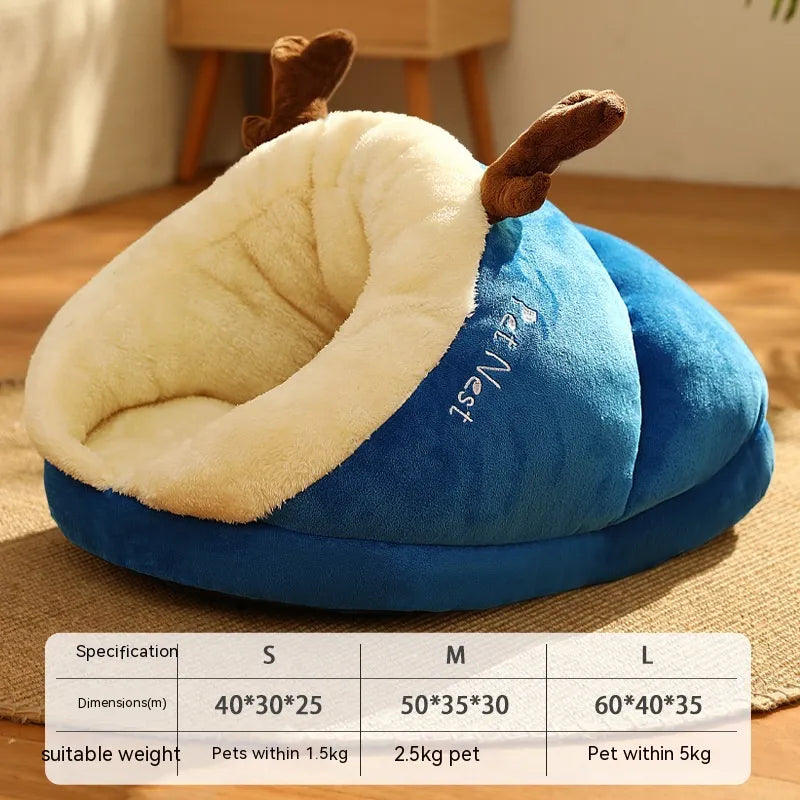 Cozy Slipper Pet Bed for Winter