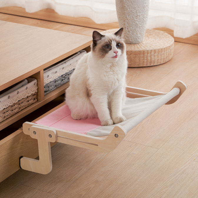 Window-Mounted Cat Hammock Perch