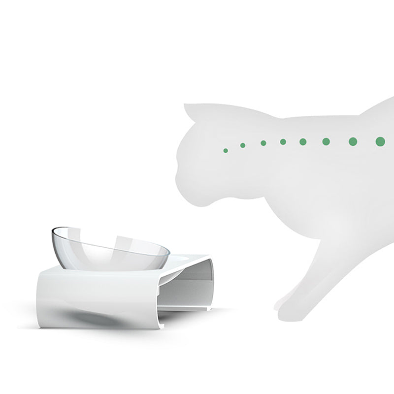 Tilted Cat Food Bowl - Neck-Protecting Design