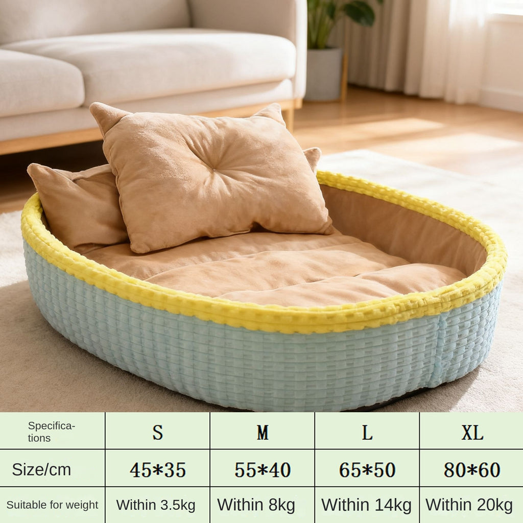 Half-Enclosed Winter Dog House Bed - Soft Fleece
