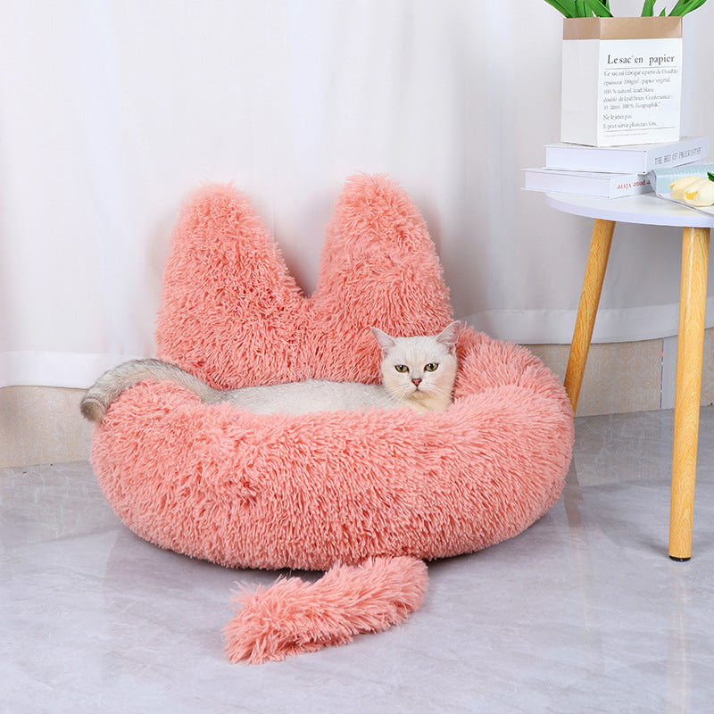 Plush Round Cat &amp; Dog House