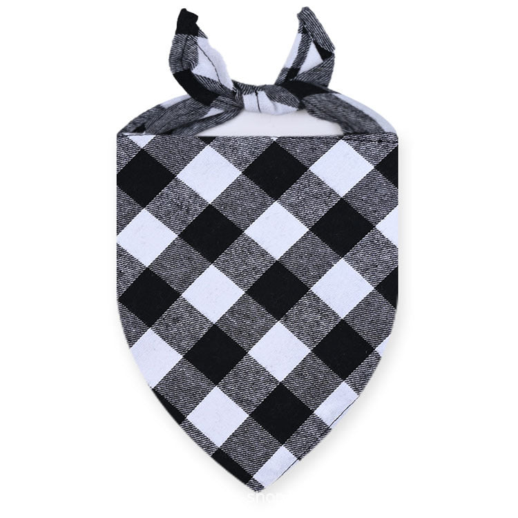 Plaid Cotton Dog Bandana - Adjustable Triangle Bib