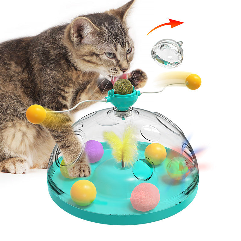 Windmill Catnip Spinner Toy - Interactive Treasure Box