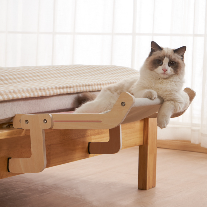 Window-Mounted Cat Hammock Perch