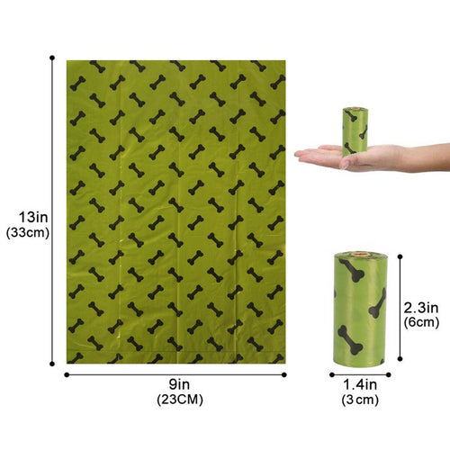 Biodegradable Dog Poop Bags with Bone Print