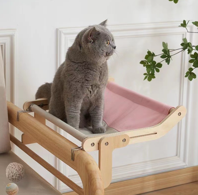 Window-Mounted Cat Hammock Perch