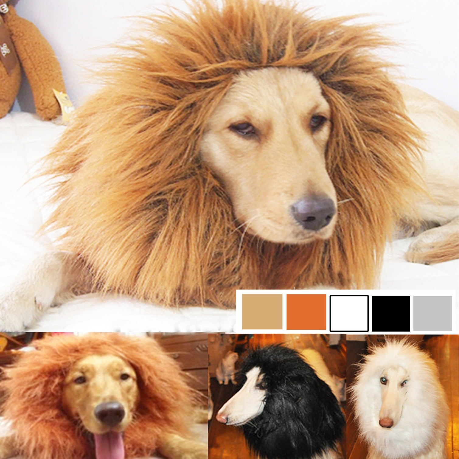 Lion Mane Wig Costume for Dogs