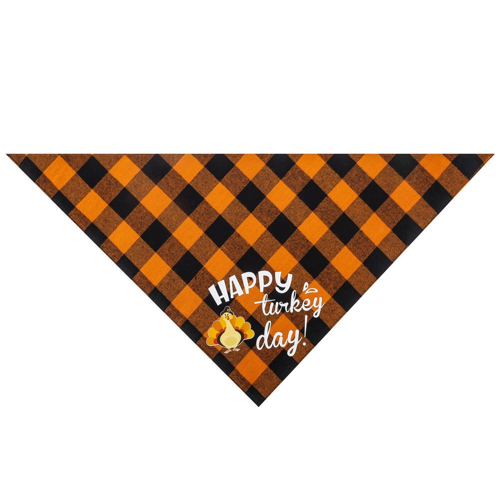 Plaid Thanksgiving Bandana for Pets