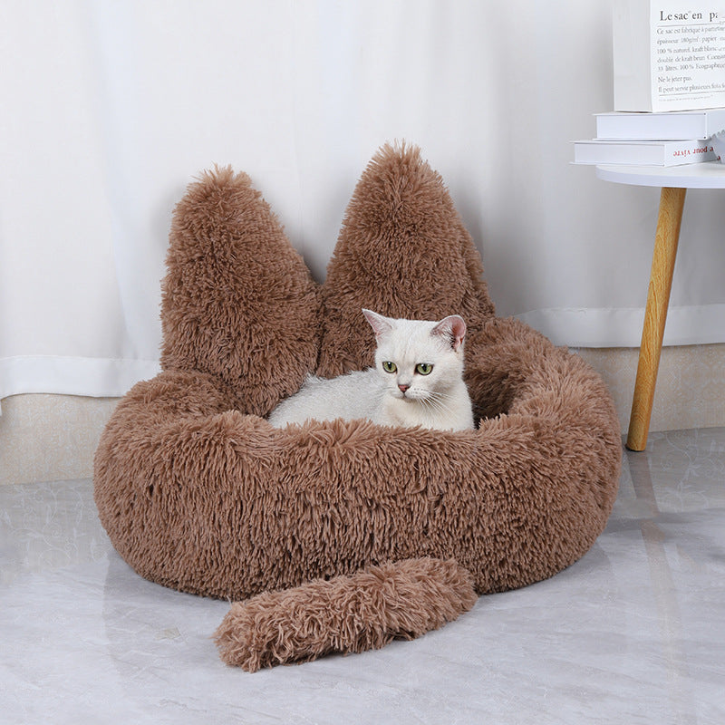 Plush Round Cat &amp; Dog House