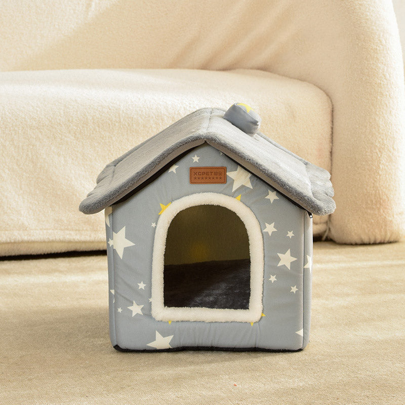 Cozy House-Shaped Pet Bed