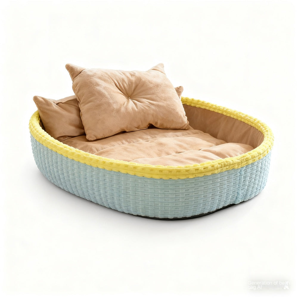 Half-Enclosed Winter Dog House Bed - Soft Fleece
