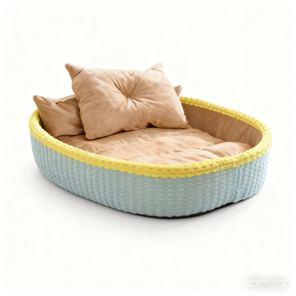 Half-Enclosed Winter Dog House Bed - Soft Fleece