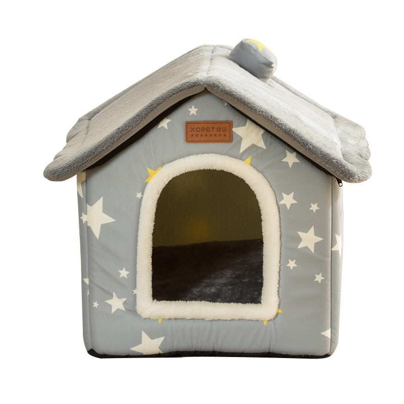 Cozy House-Shaped Pet Bed