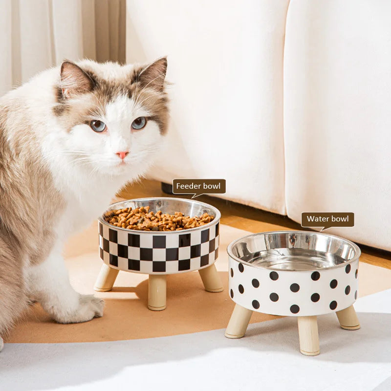 Stainless Steel Raised Anti-Slip Pet Bowl
