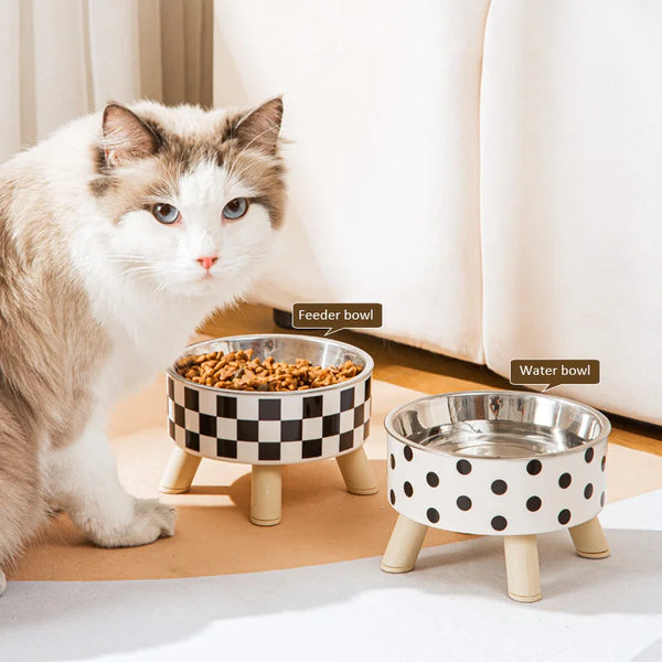 Stainless Steel Raised Anti-Slip Pet Bowl