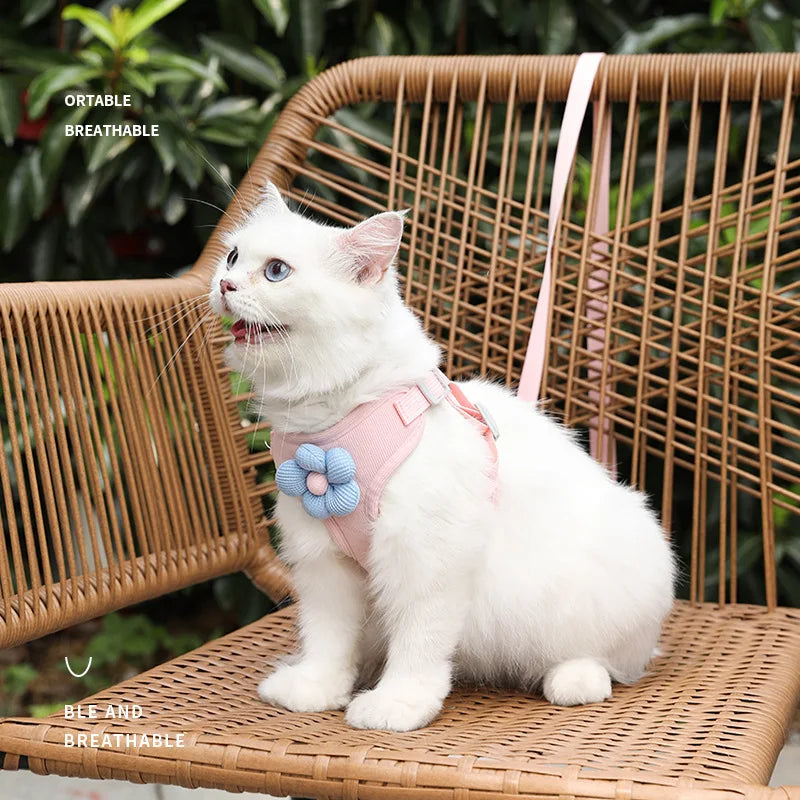 Flower Harness & Leash Set for Small Dog Breeds