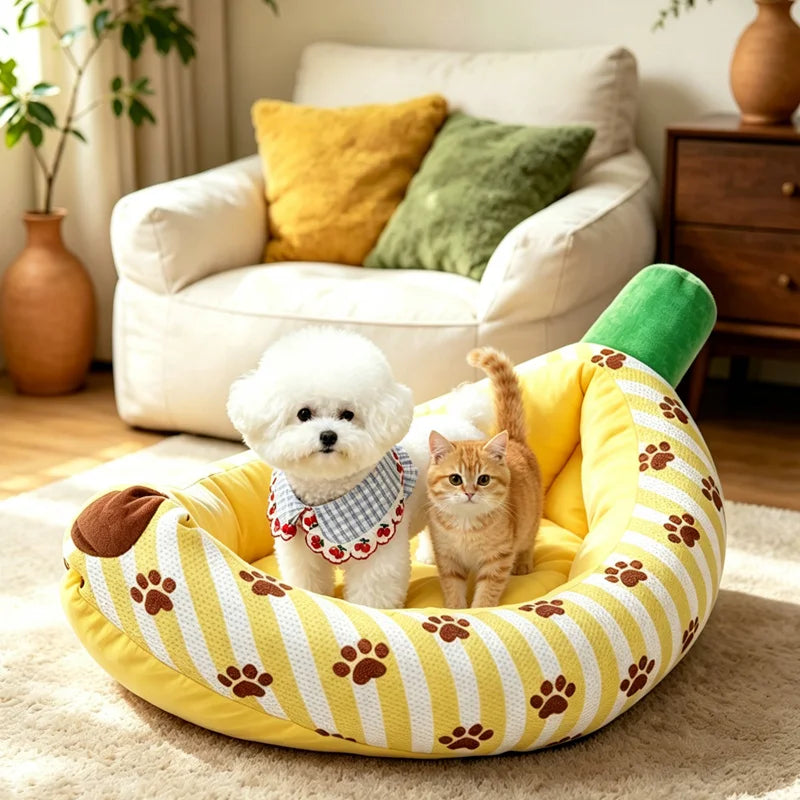 Summer Banana Cooling Pad Pet Bed