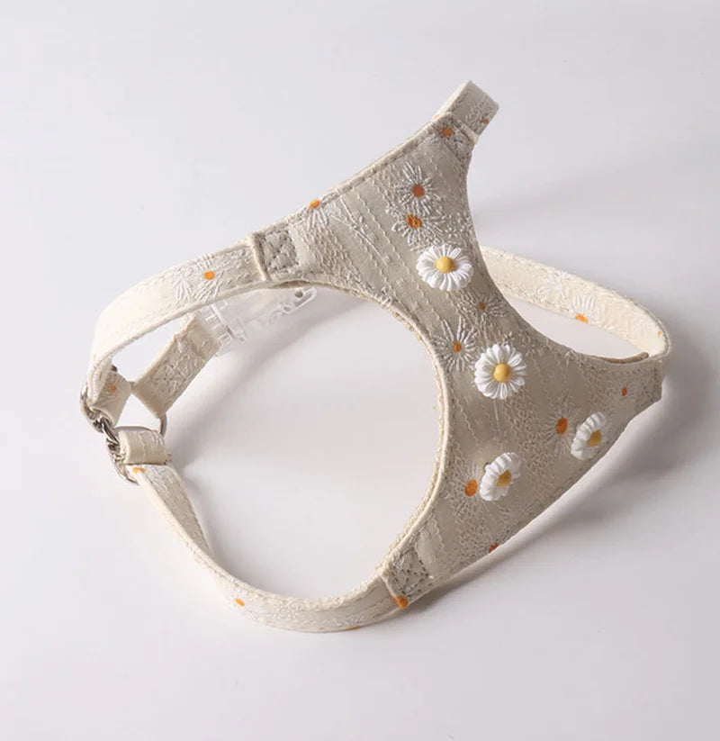 Breathable Cotton Jacquard Dog Vest Harness & Leash Set