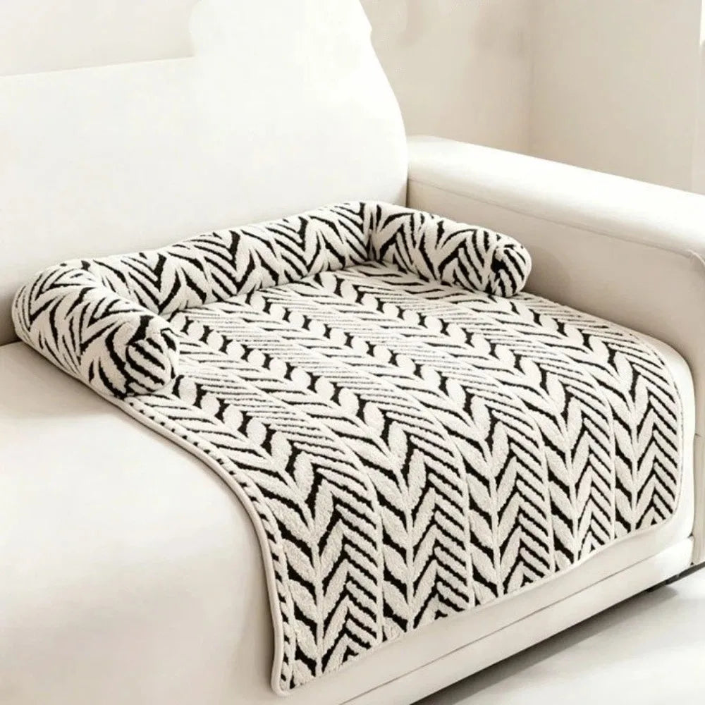 Thick Plush Washable Sofa-Style Pet Bed Cushion