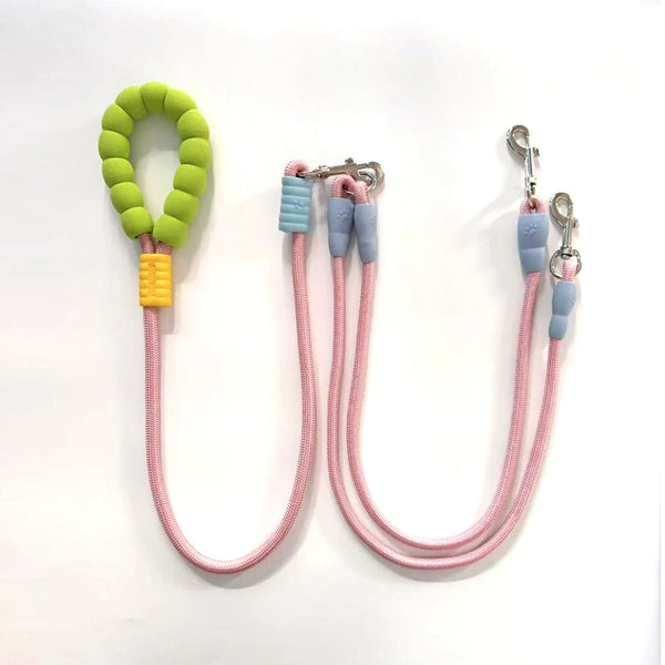 Double Dog Leash with Bungee Shock Absorber