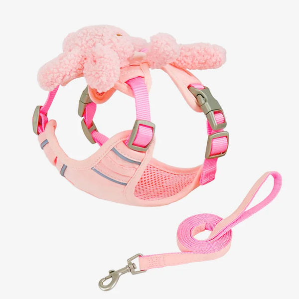 Reflective Pet Harness Vest & Leash Set for Small Dogs