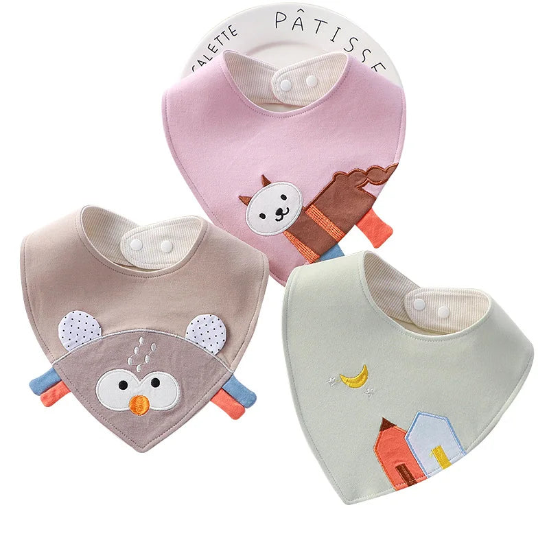 Soft Animal Print Triangle Bandana Bib for Puppies