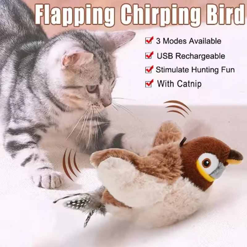 Rechargeable Chirping & Flapping Bird Toy for Cats