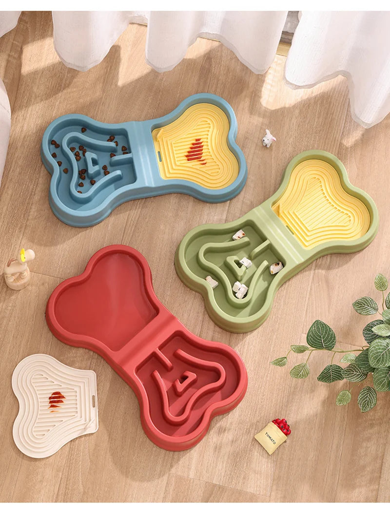 Anti-Slip Slow Feeder Bowl with Lick Mat