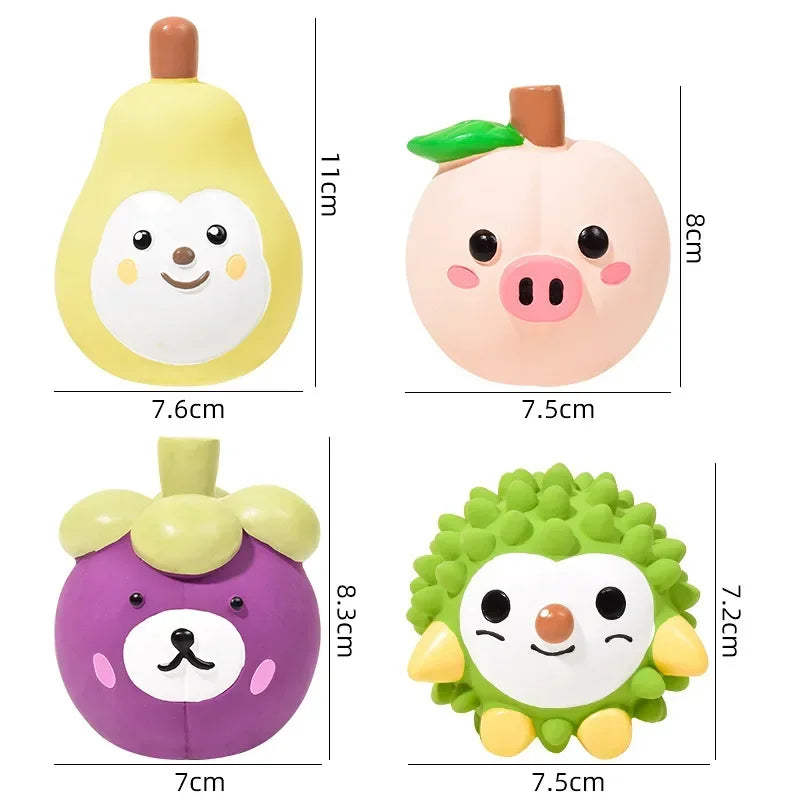 Fruit-Shaped Squeaky Latex Chew Toy for Dogs