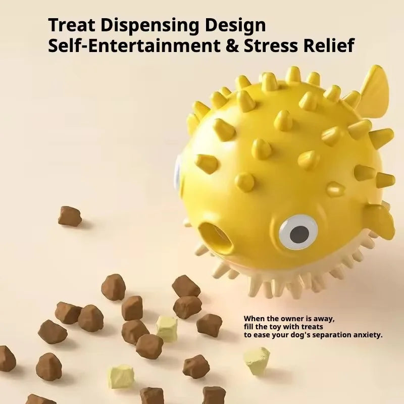 Bouncing Fish Treat-Dispensing Chew Ball with Bell