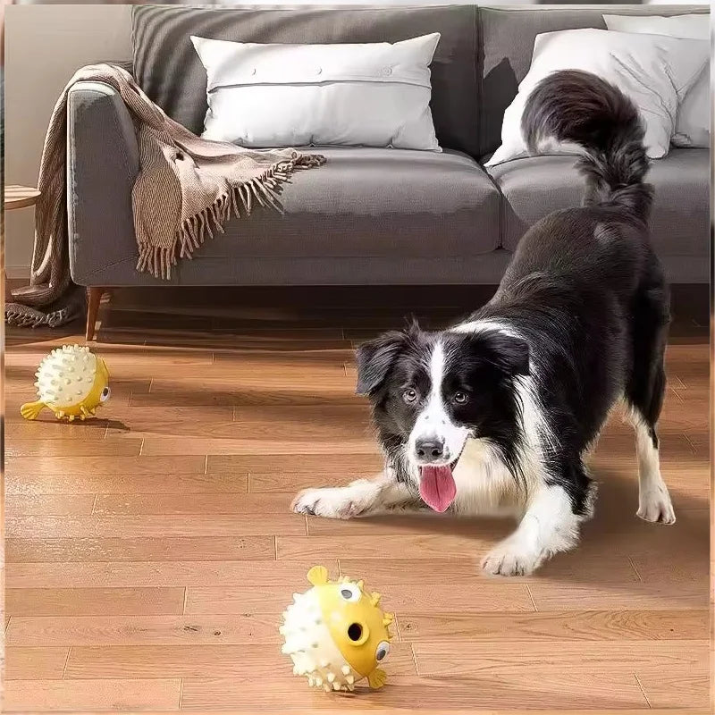 Bouncing Fish Treat-Dispensing Chew Ball with Bell