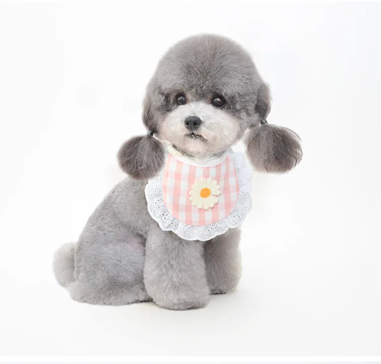 Plaid Floral Daisy Pet Bandana - Drool Bib & Neck Scarf