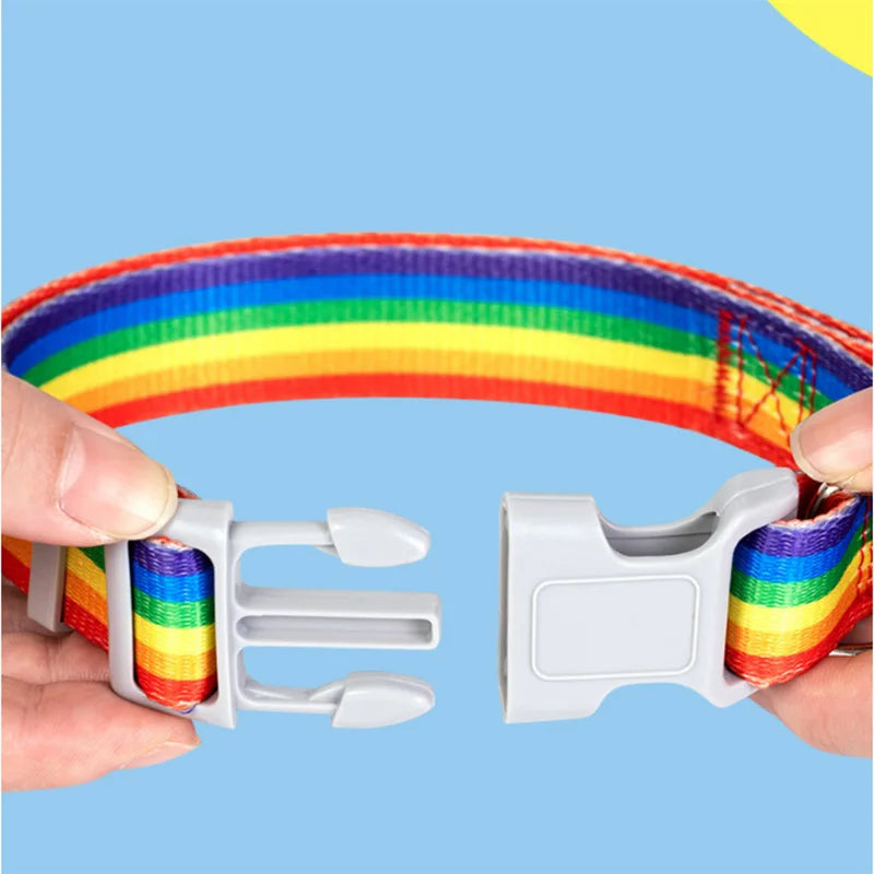 Rainbow Adjustable Dog Collar & Leash Set