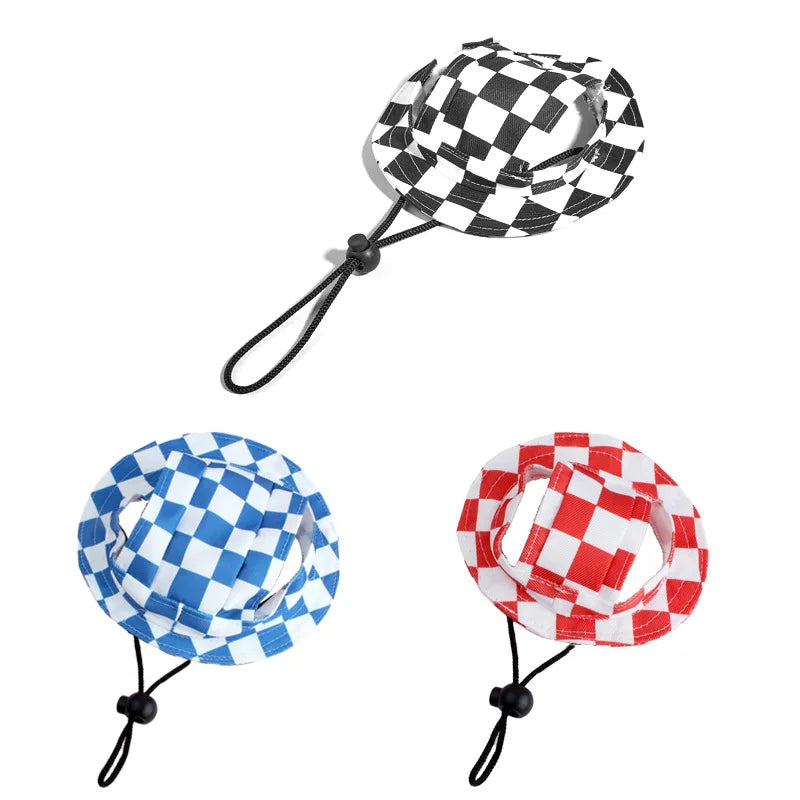 Adjustable Sun Cap with Ear Holes for Small Dogs