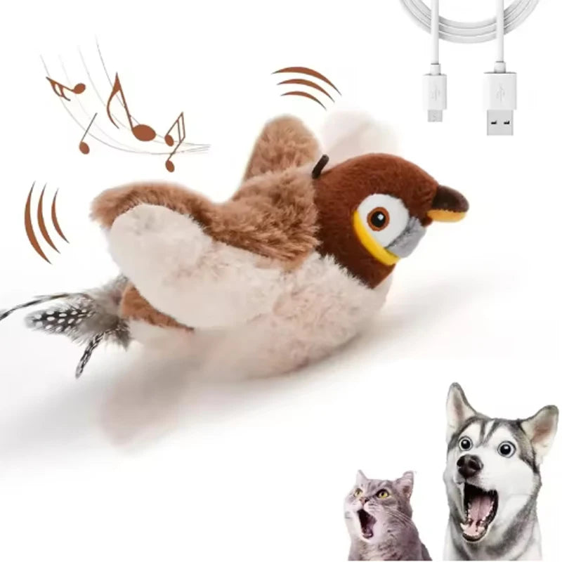 Rechargeable Chirping & Flapping Bird Toy for Cats