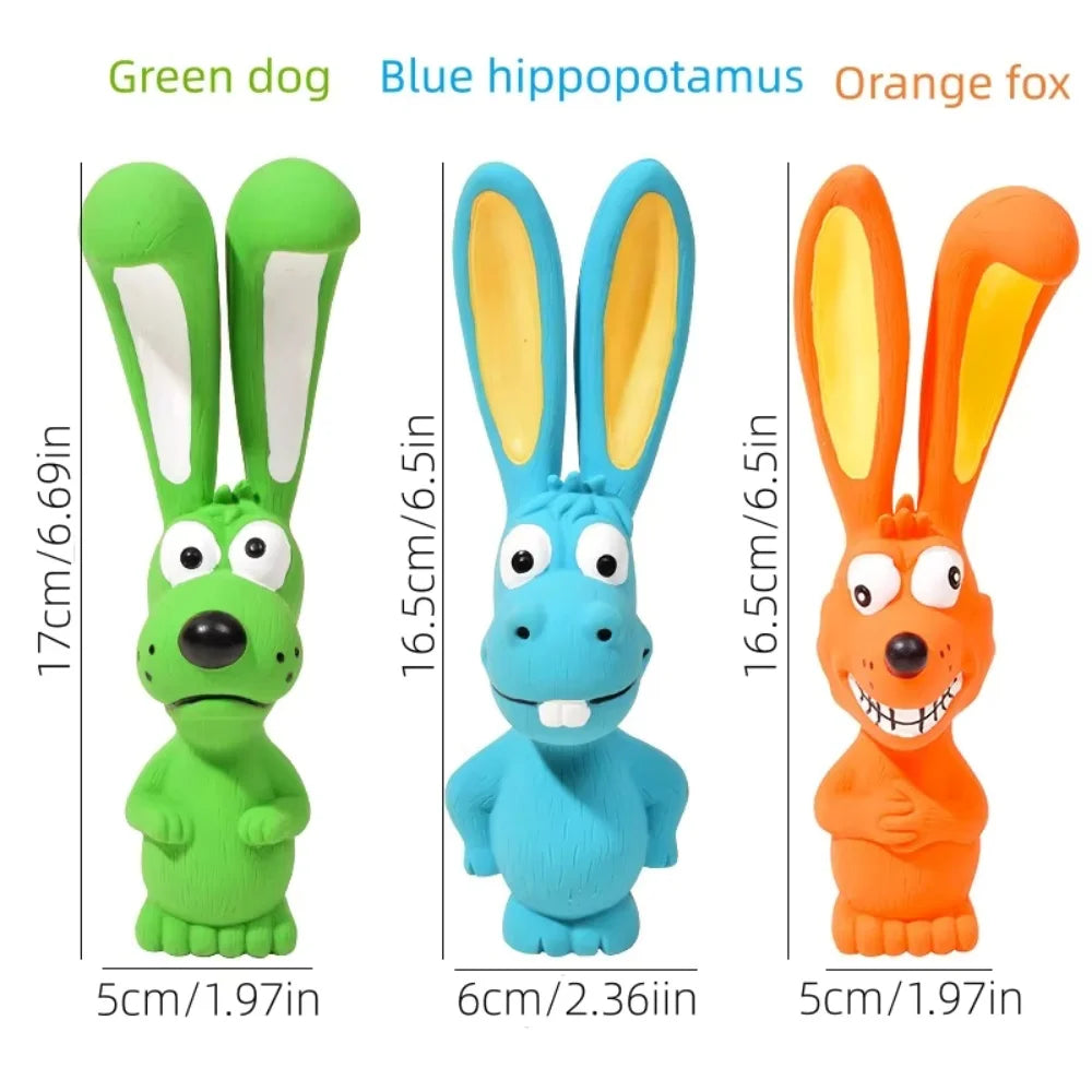 Natural Rubber Rabbit Chew Toy for Puppies