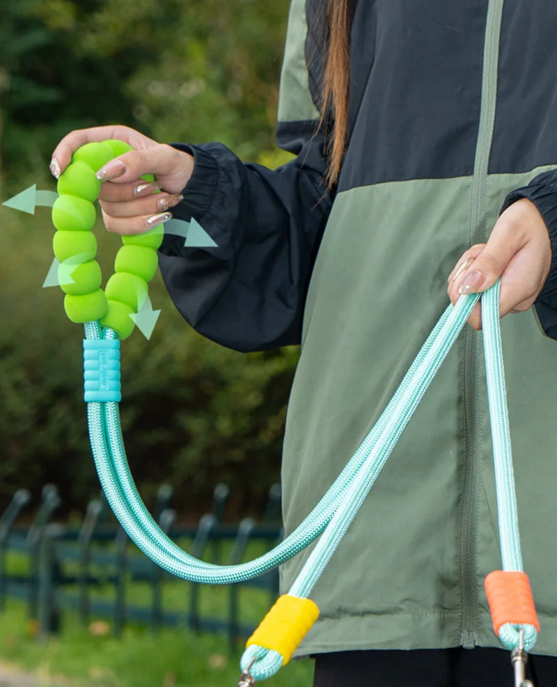 Double-End Leash for Two Dogs with Foam Handle