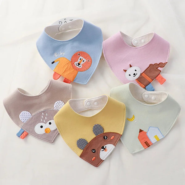 Soft Animal Print Triangle Bandana Bib for Puppies