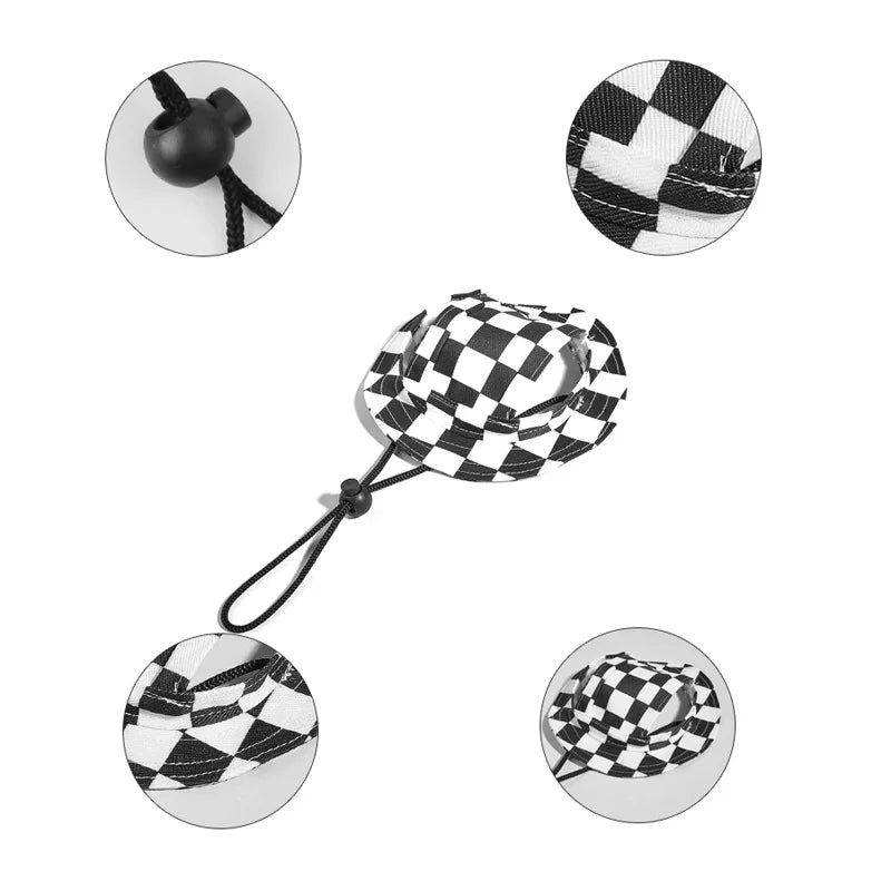 Adjustable Sun Cap with Ear Holes for Small Dogs