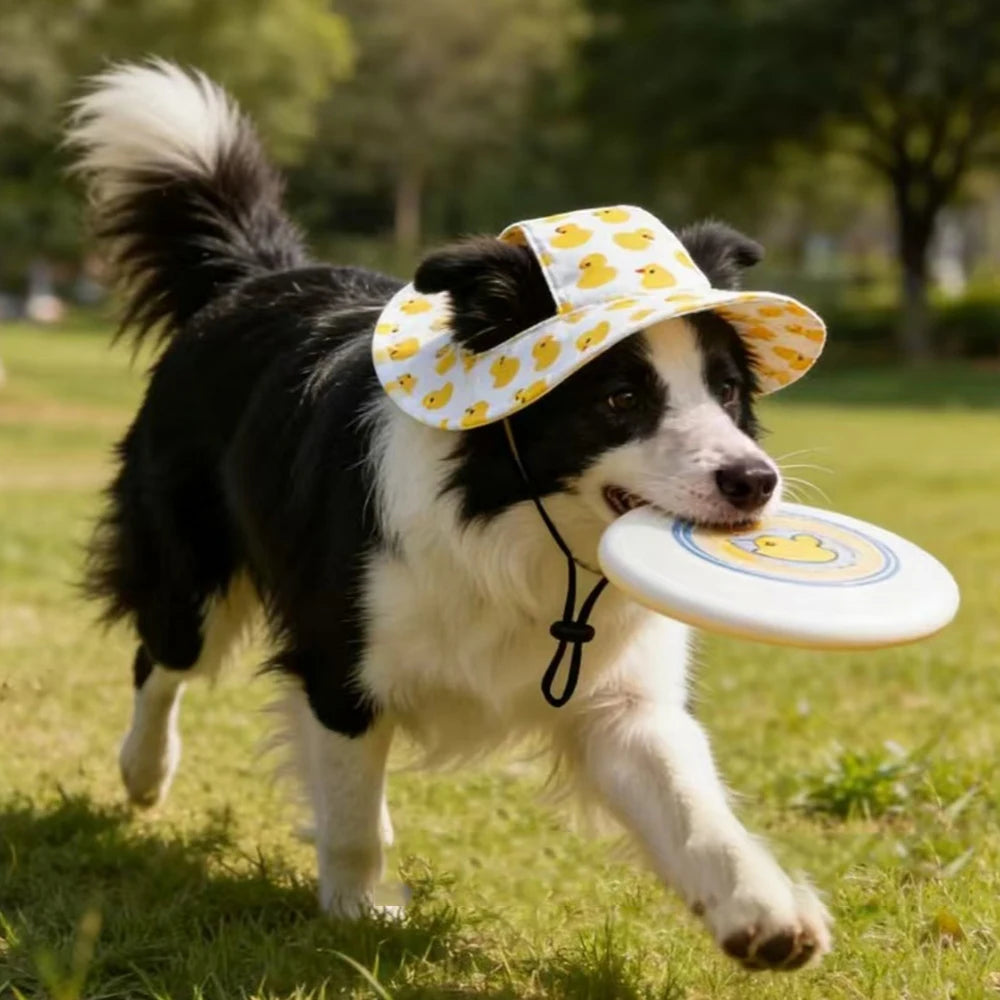 Adjustable Print Sun Hat for Small Dogs