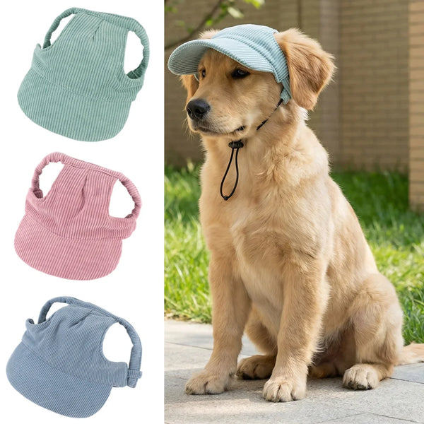 Durable Corduroy Baseball Cap for Big Dogs