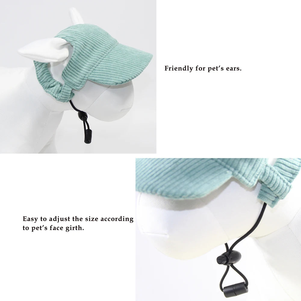 Durable Corduroy Baseball Cap for Big Dogs