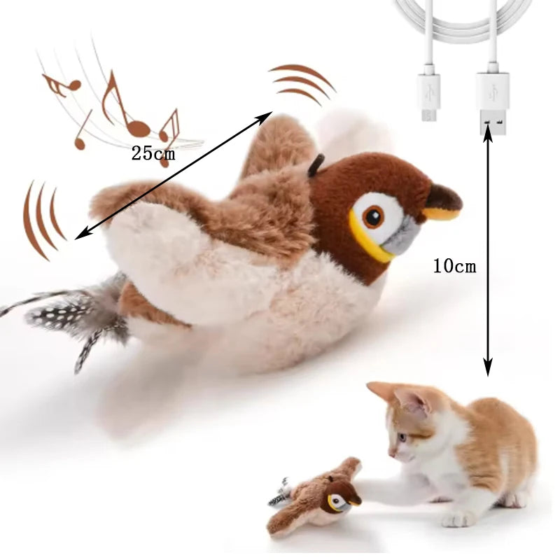 Rechargeable Chirping & Flapping Bird Toy for Cats