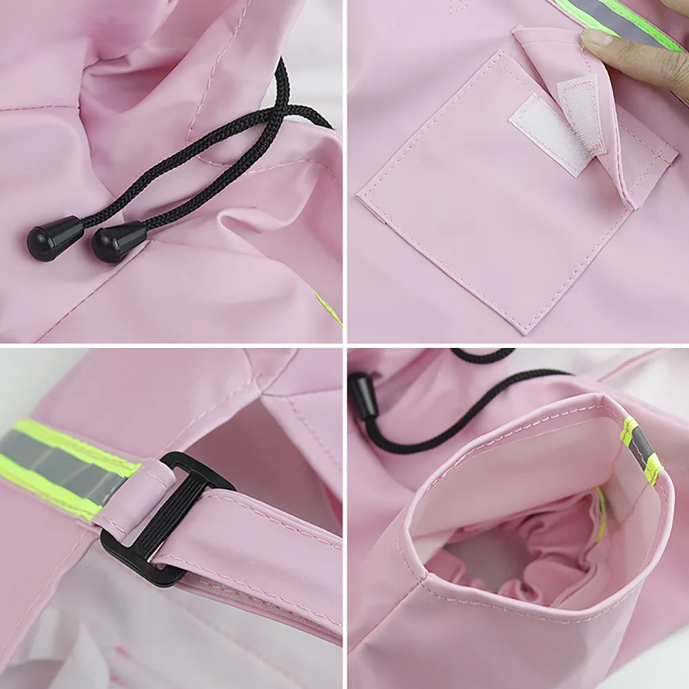 Reflective Waterproof Hooded Dog Raincoat